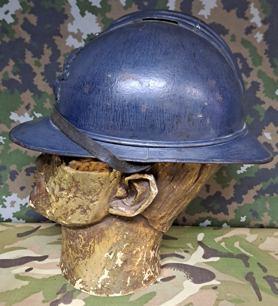 Original WW1 French Army M15 Model Adrian Helmet - Complete with Liner & Strap