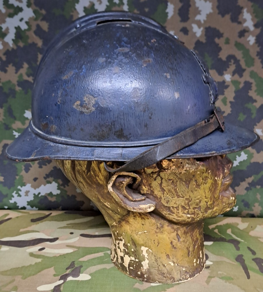 Original WW1 French Army M15 Model Adrian Helmet - Complete with Liner & Strap