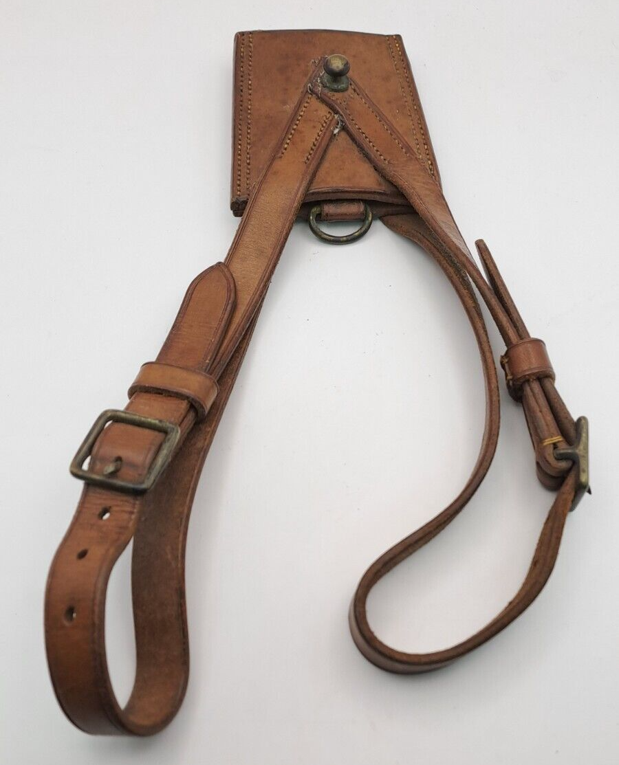 Original WW2 British Army Officer Leather Sam Browne Sword Frog Dated 35