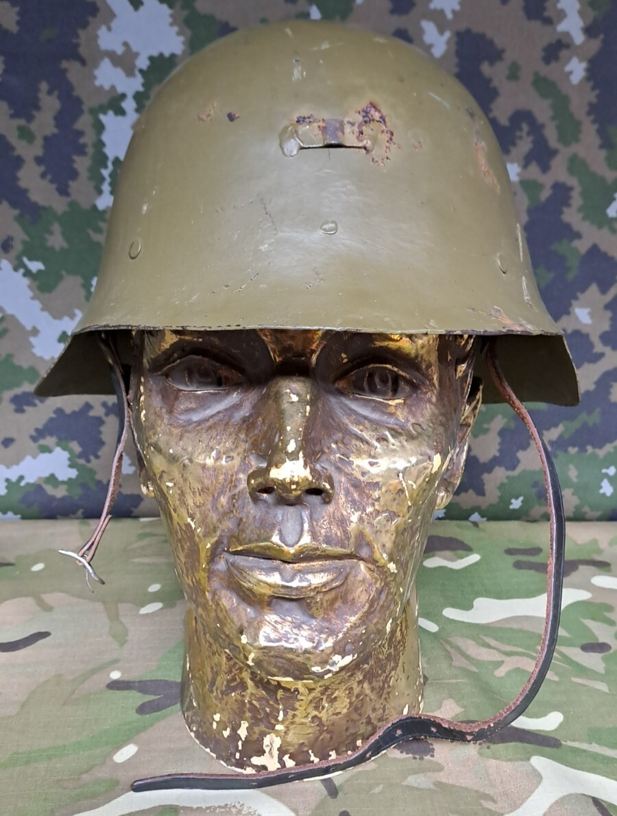 Rare Original Spanish Army Military Surplus M1926 Helmet with Badge Holder