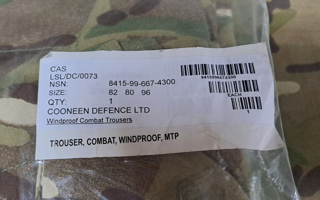 BRITISH ARMY WINDPROOF MTP COMBAT TROUSERS MILITARY SURPLUS FISHING CADET 82/80