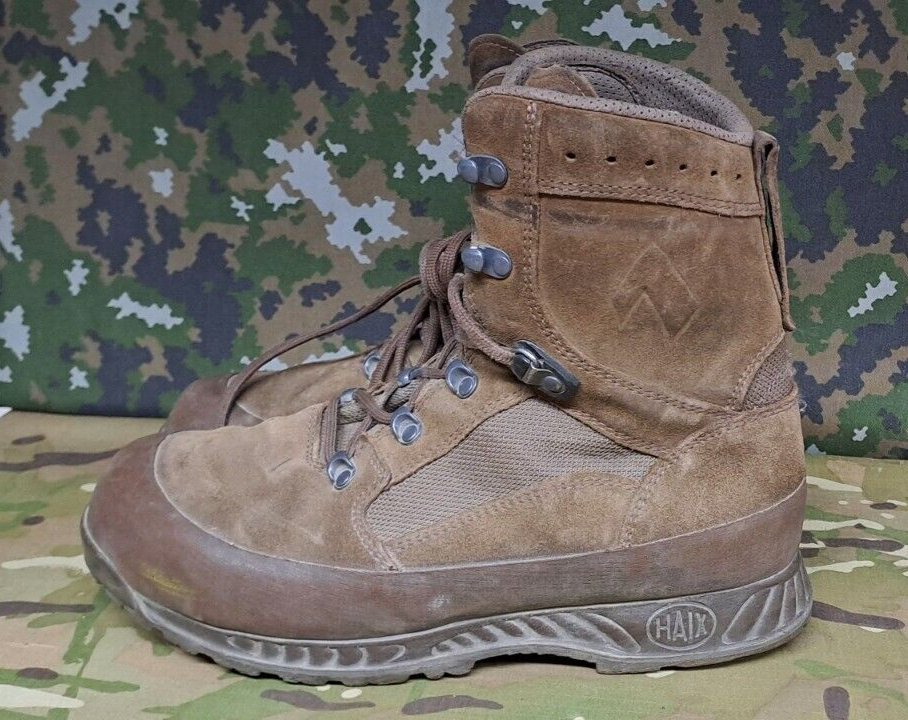 BRITISH ARMY MILITARY SAS SURPLUS HAIX BROWN DESERT SUEDE COMBAT BOOTS - 8 M