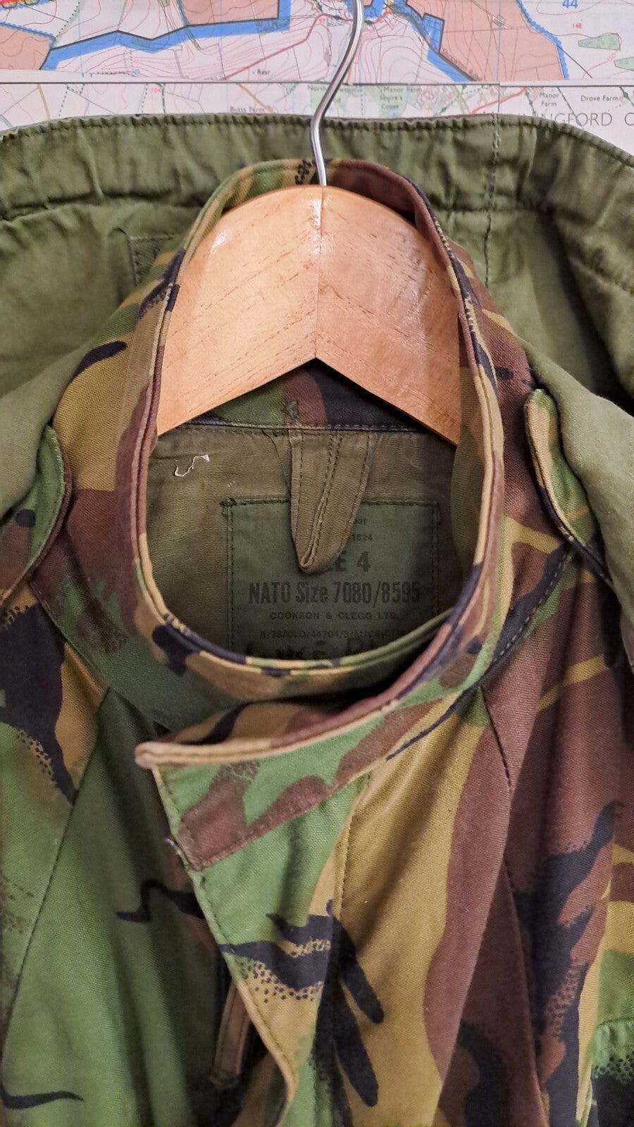 VINTAGE BRITISH ARMY MILITARY 1968 PAT DPM CAMO COMBAT SMOCK JACKET  & HOOD - 4