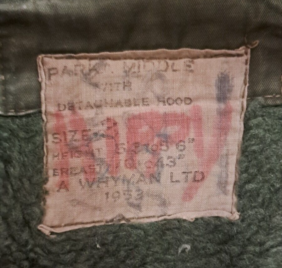 Rare Genuine Vintage British Army 1950s Middle Parka Coat Korean War Era MOD