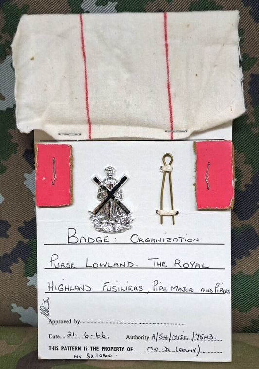 Genuine Vintage British Army Inspectorate of Stores Metal Badge Sample Card 1966