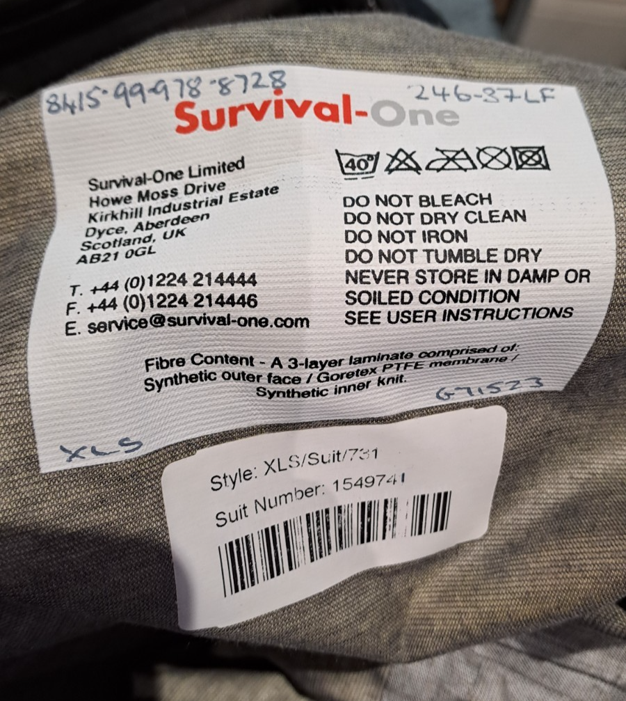 Survival-One UKSF SAS SBS Military MCT Gore-Tex Immersion Dry Suit - XLS