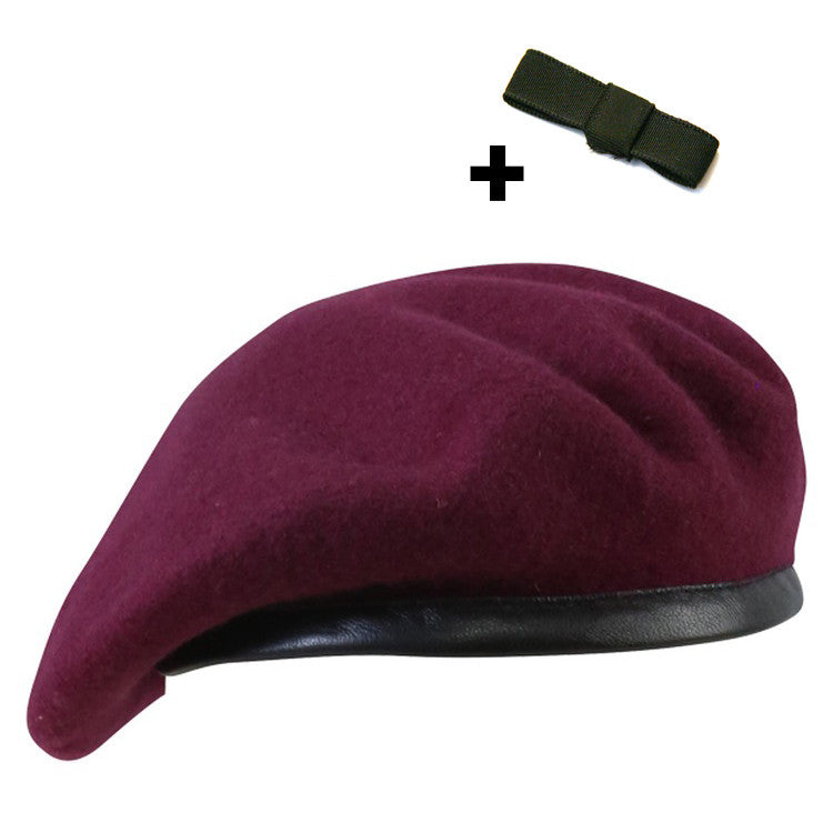 THE PARACHUTE REGIMENT MAROON BERET SET WITH OPTIONAL CAP BADGE AND BOW 55-60