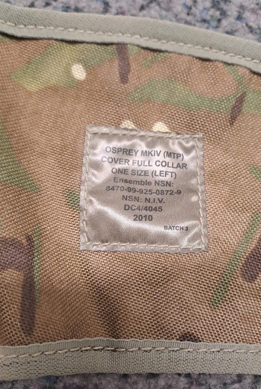 Genuine British Army Military SAS Full Collar MTP with Ballistic Filler Osprey