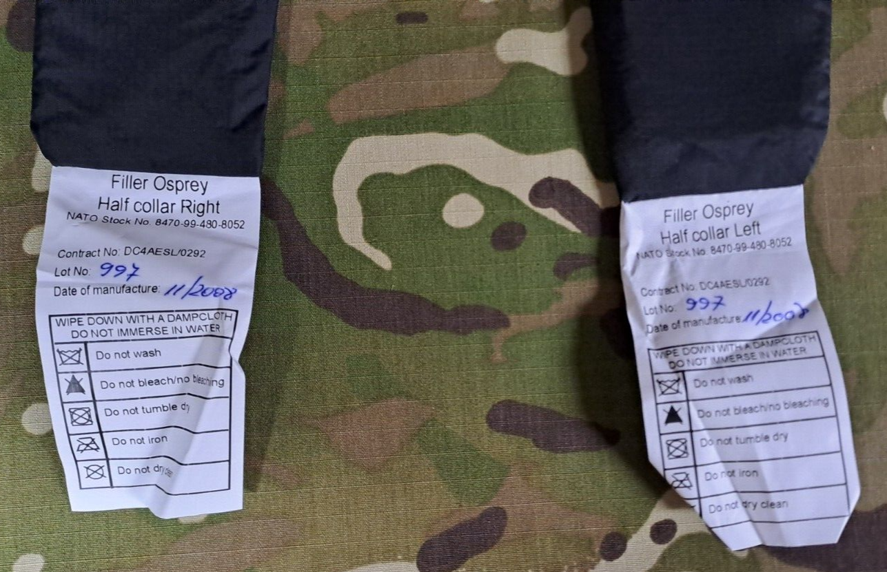 Genuine Army Military Surplus MK2 Osprey Half Collar Filler Plates Black Set