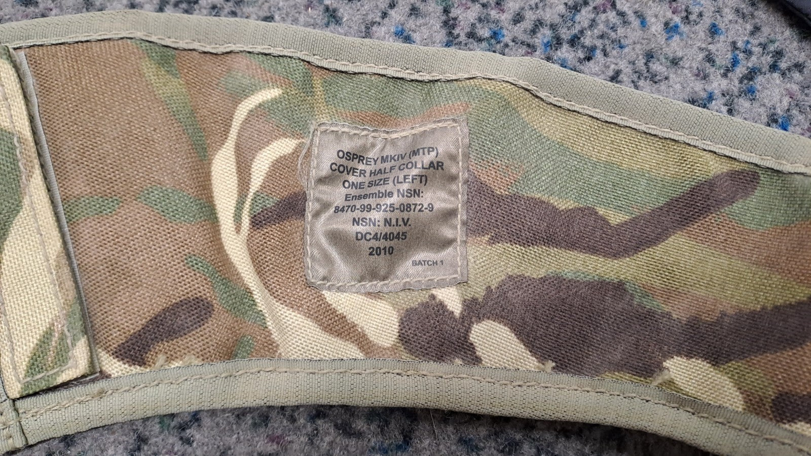 Genuine British Army Military SAS Half Collar MTP with Ballistic Filler Osprey