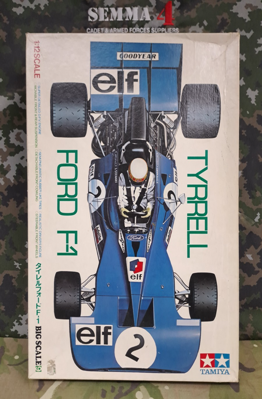 RARE VINTAGE TAMIYA TYRREL FORD F1 1:12 SCALE PLASTIC MODEL KIT RACING CAR