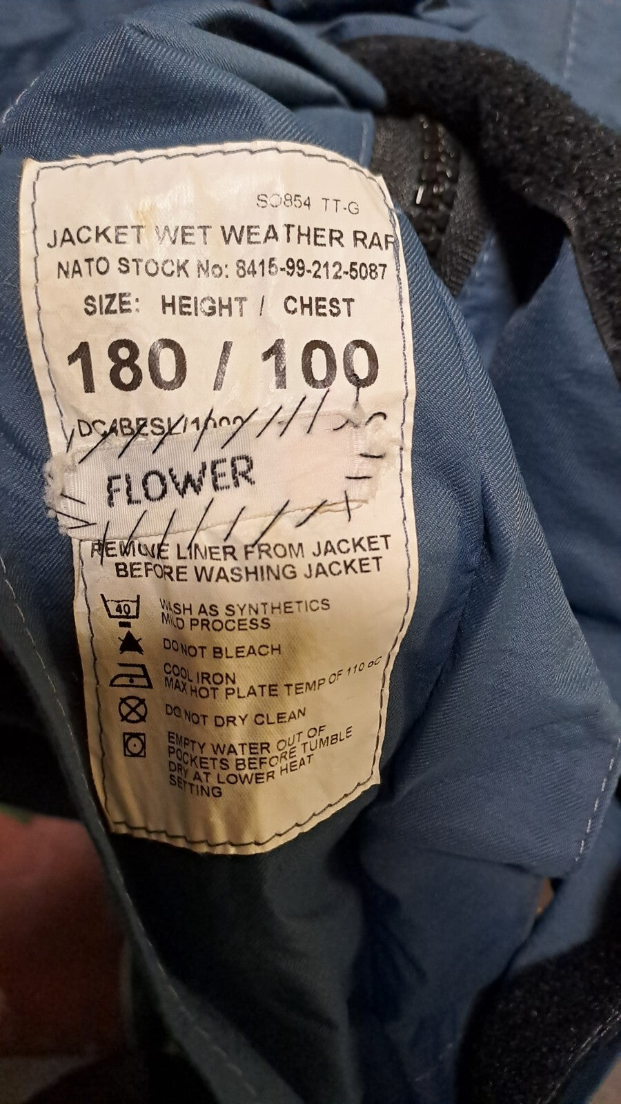 GENUINE BRITISH RAF WET WEATHER WATERPROOF BLUE JACKET COAT --- 180/100