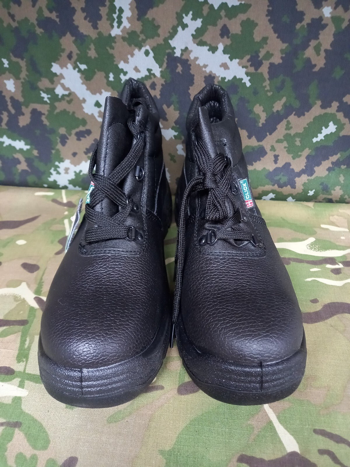 NEW Click Black Leather Safety Boots Shoes Non Slip Oil Resistant - Size - 8M UK