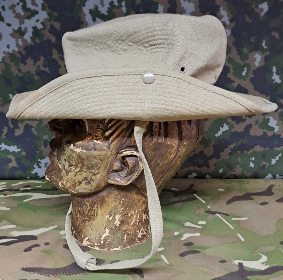 VINTAGE 50'S IDF ZAHAL SOLDIER KHAKI HAT STETSON FRENCH MADE ARMY MILITARY