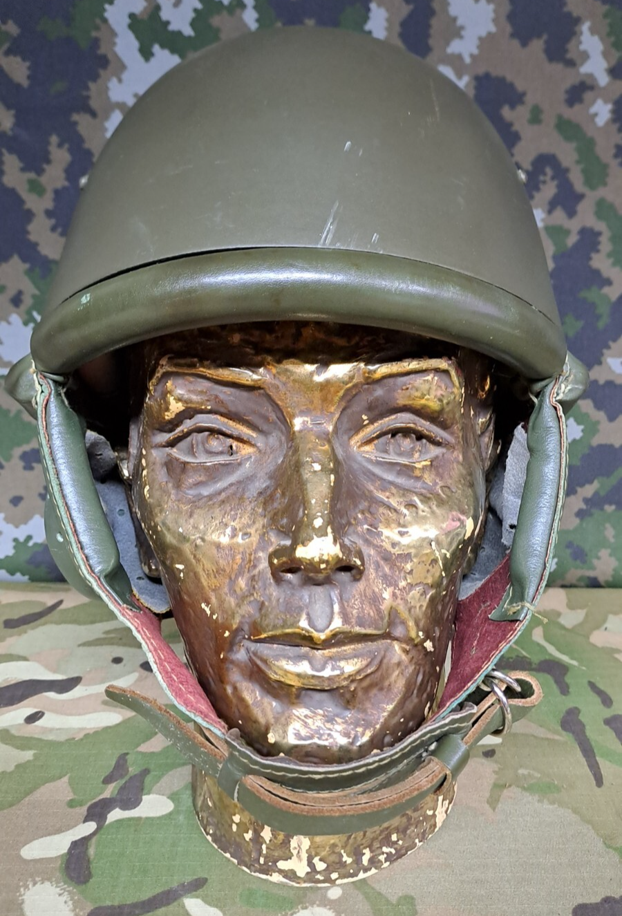 VINTAGE PARATROOPER OLD HELMET WZ63 EAST GERMAN POLISH MADE LEATHER LINER