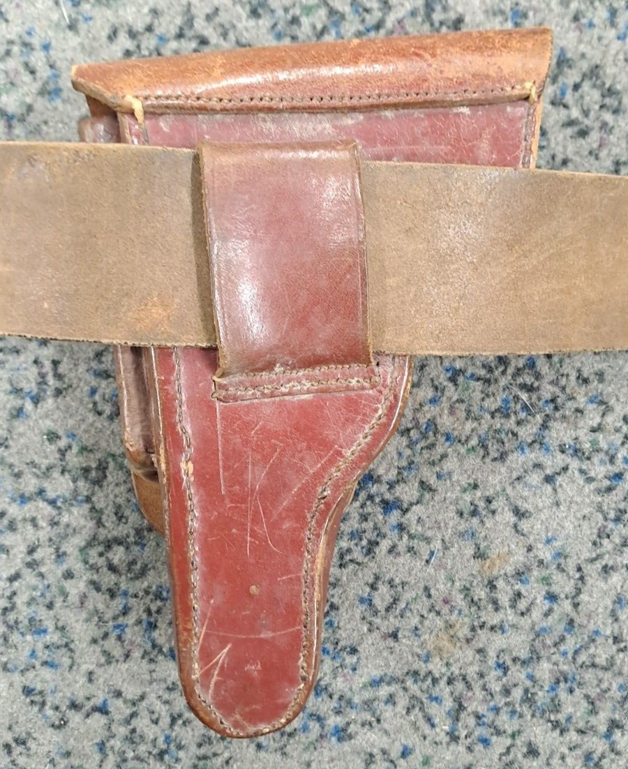 Rare Original Bulgarian Officers WW2 Walther P38 Luger Pistol Leather Holster