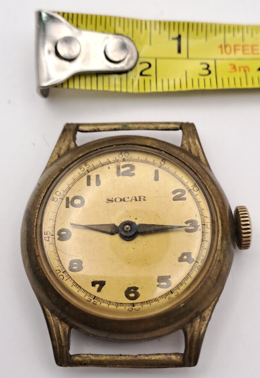 Antique Vintage Rare Socar Mechanical Wristwatch Timepiece
