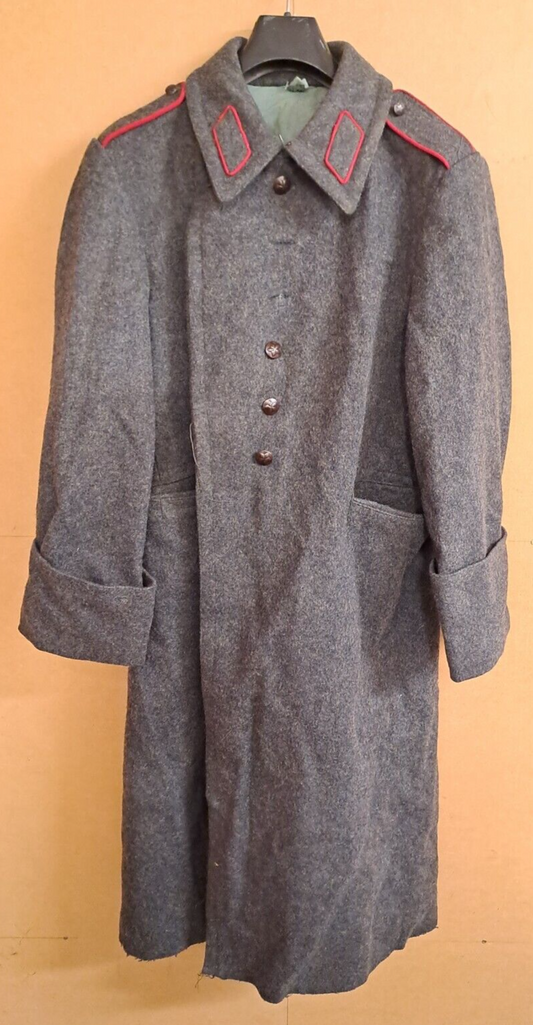 Genuine Vintage Bulgarian Army Military Surplus Heavy Wool Greatcoat Grey - M