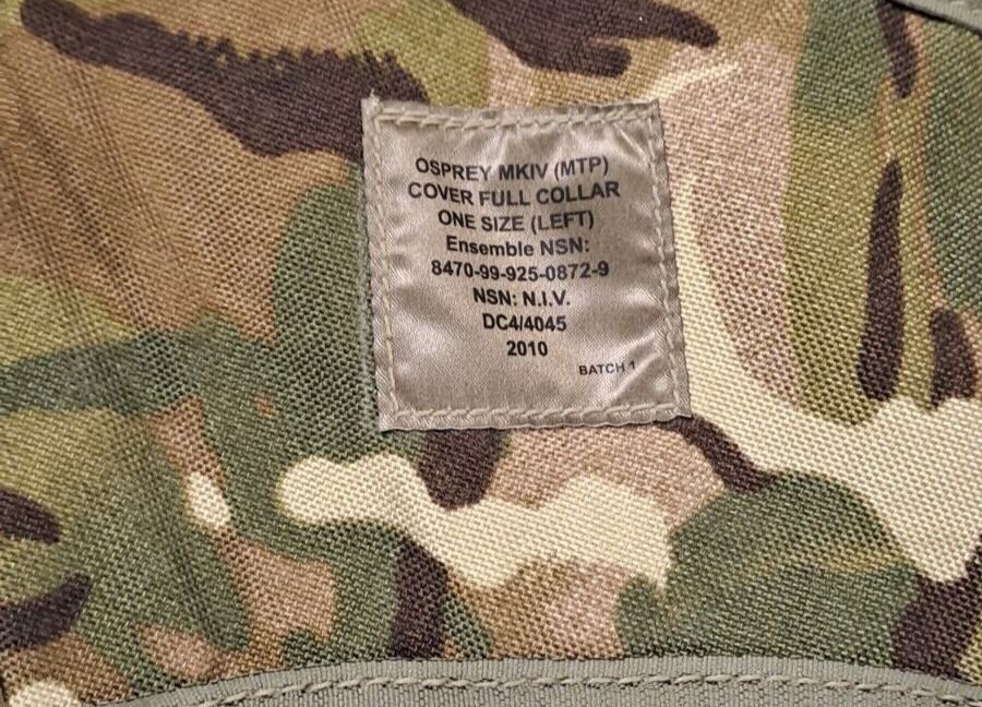 Genuine British Army Military SAS Full Collar MTP with Ballistic Filler Osprey