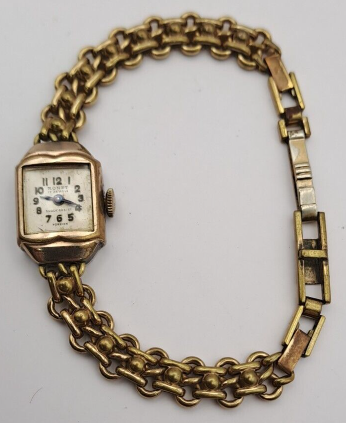 Antique Vintage Ronet 17 Jewel Mechanical Ladies Wristwatch Timepiece