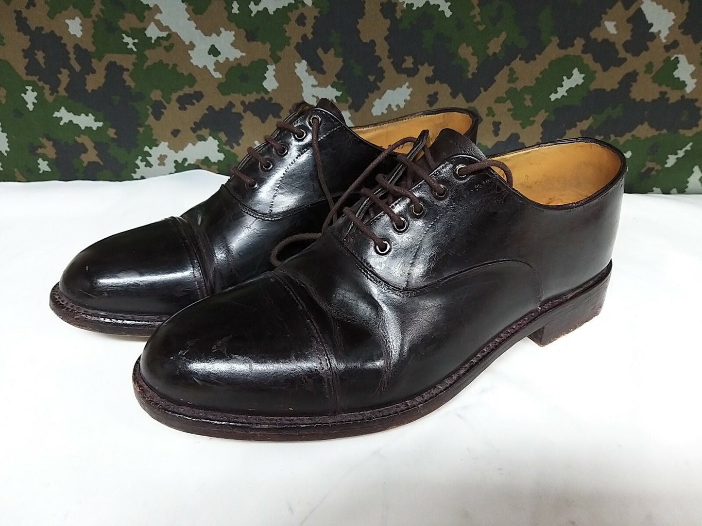 Men's British Army Military Surplus Officer's Tapped Brown Parade Dress Shoes 7