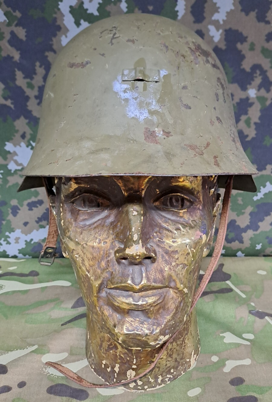 Rare Original Spanish Army Military Surplus M1926 Helmet with Badge Holder