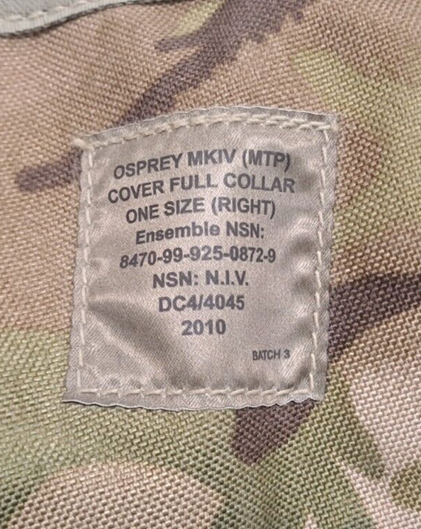 Genuine British Army Military SAS Full Collar MTP with Ballistic Filler Osprey