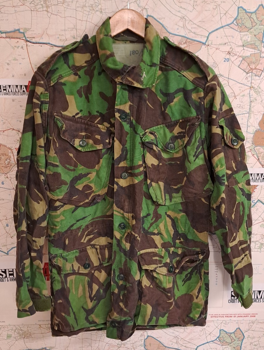 VINTAGE COLD WAR ERA BRITISH ARMY MILITARY DPM CAMO COMBAT SMOCK JACKET  180/96
