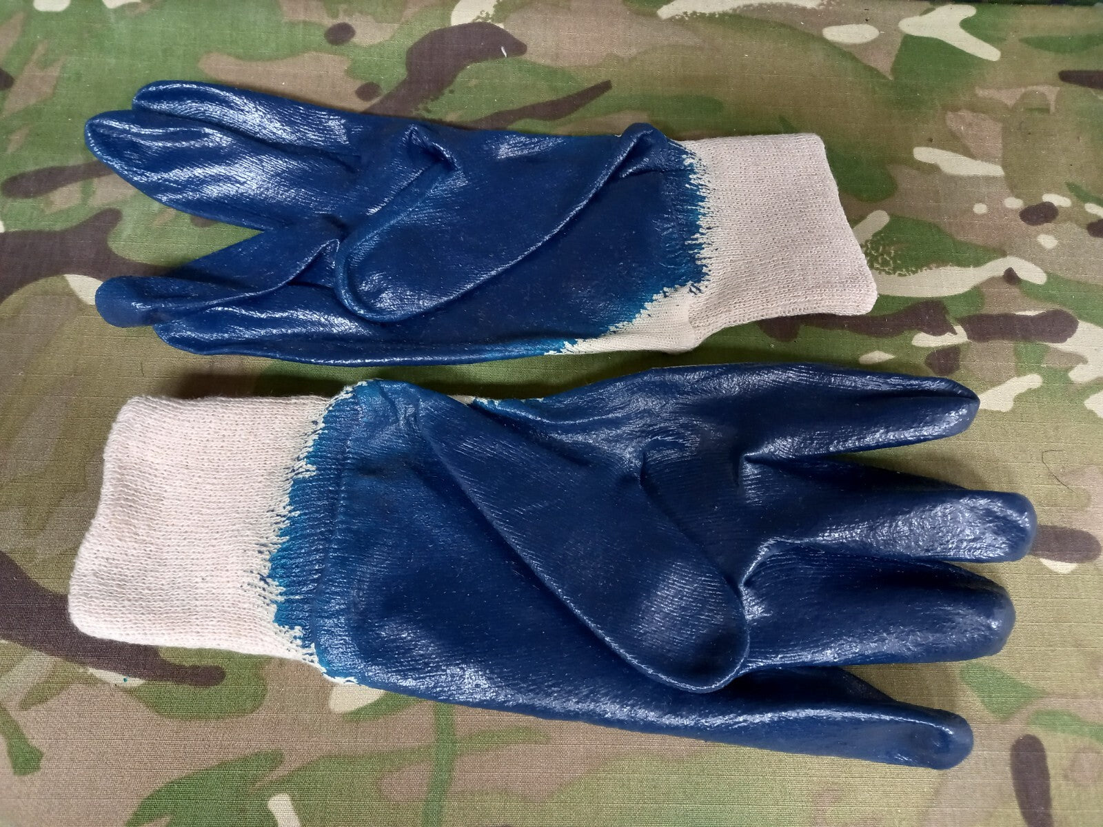 NEW Army Work Gloves Nitrile PU Coated Safety Builders Mechanics Construction