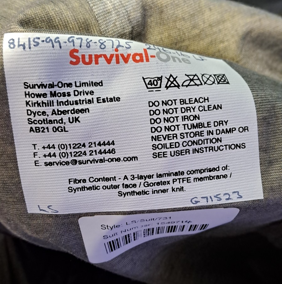 Survival-One UKSF SAS SBS Military MCT Gore-Tex Immersion Dry Suit - LS