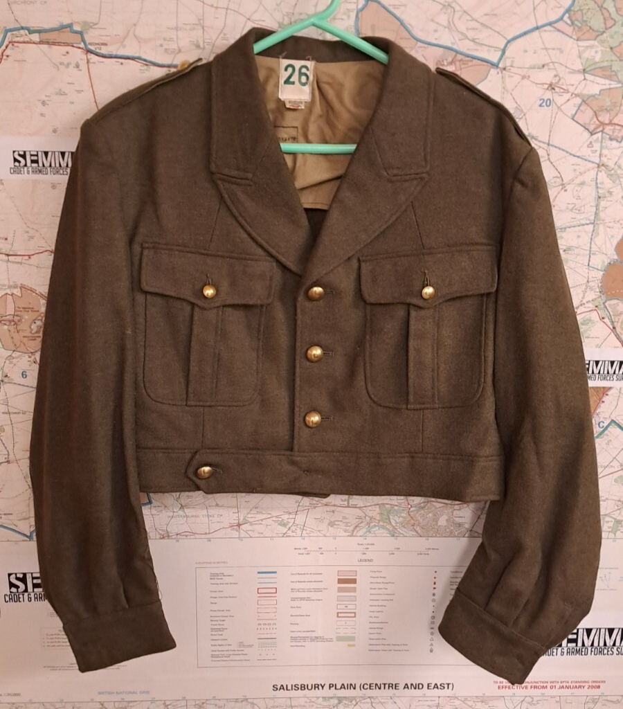 Vintage French Army Military Surplus Jacket Tunic Battledress