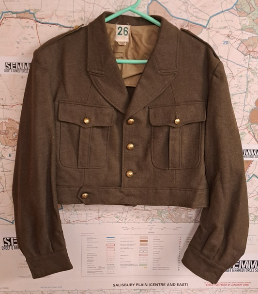 Vintage French Army Military Surplus Jacket Tunic Battledress