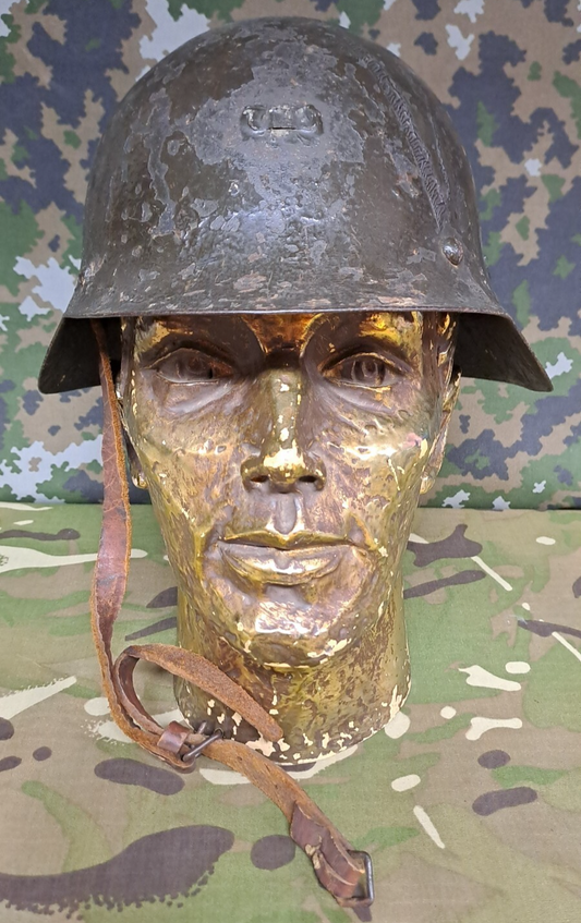 Rare Original Spanish Army Military Surplus M1926 Helmet with Badge Holder