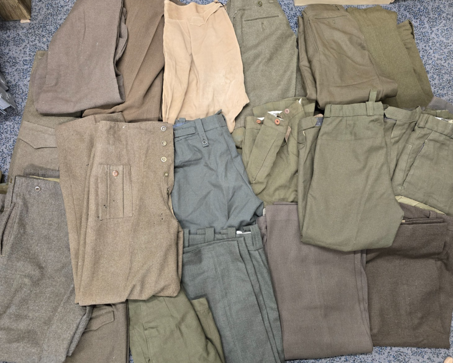 Huge Warehouse Clearout Joblot Vintage Military Uniform Trousers, Tunics, Shirts