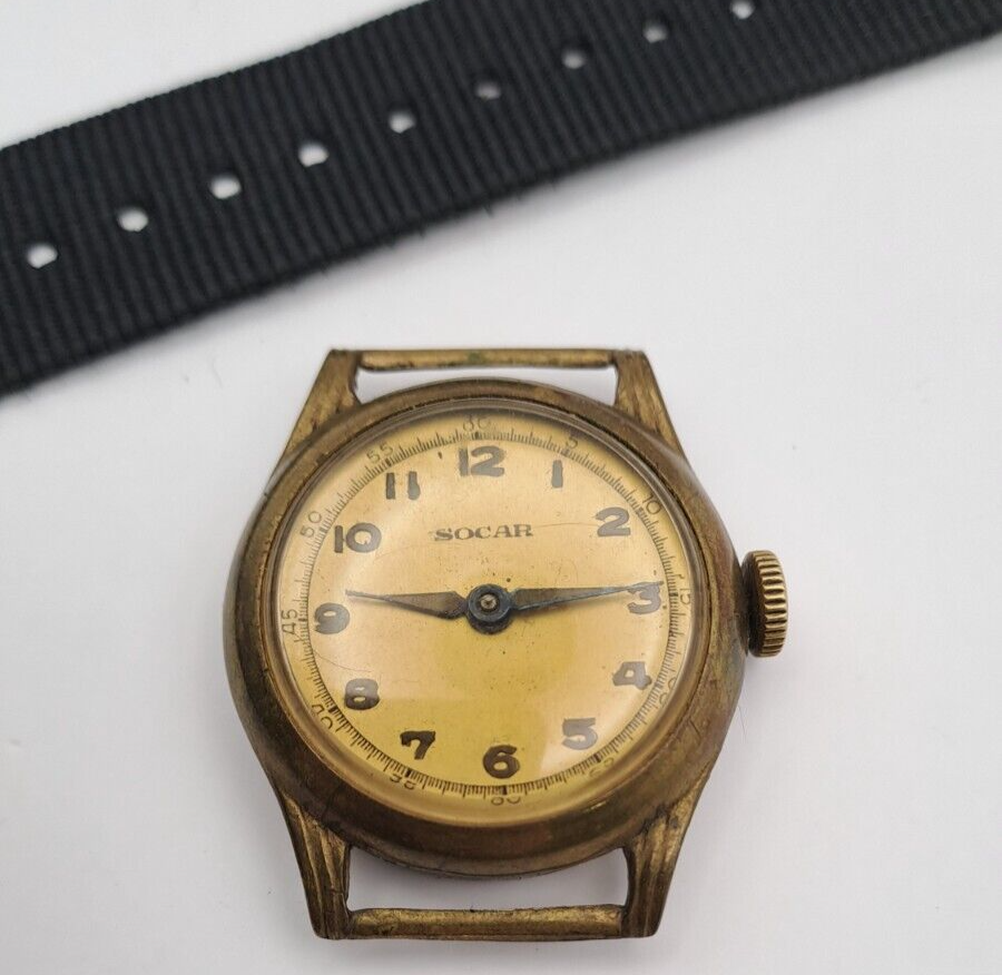 Antique Vintage Rare Socar Mechanical Wristwatch Timepiece