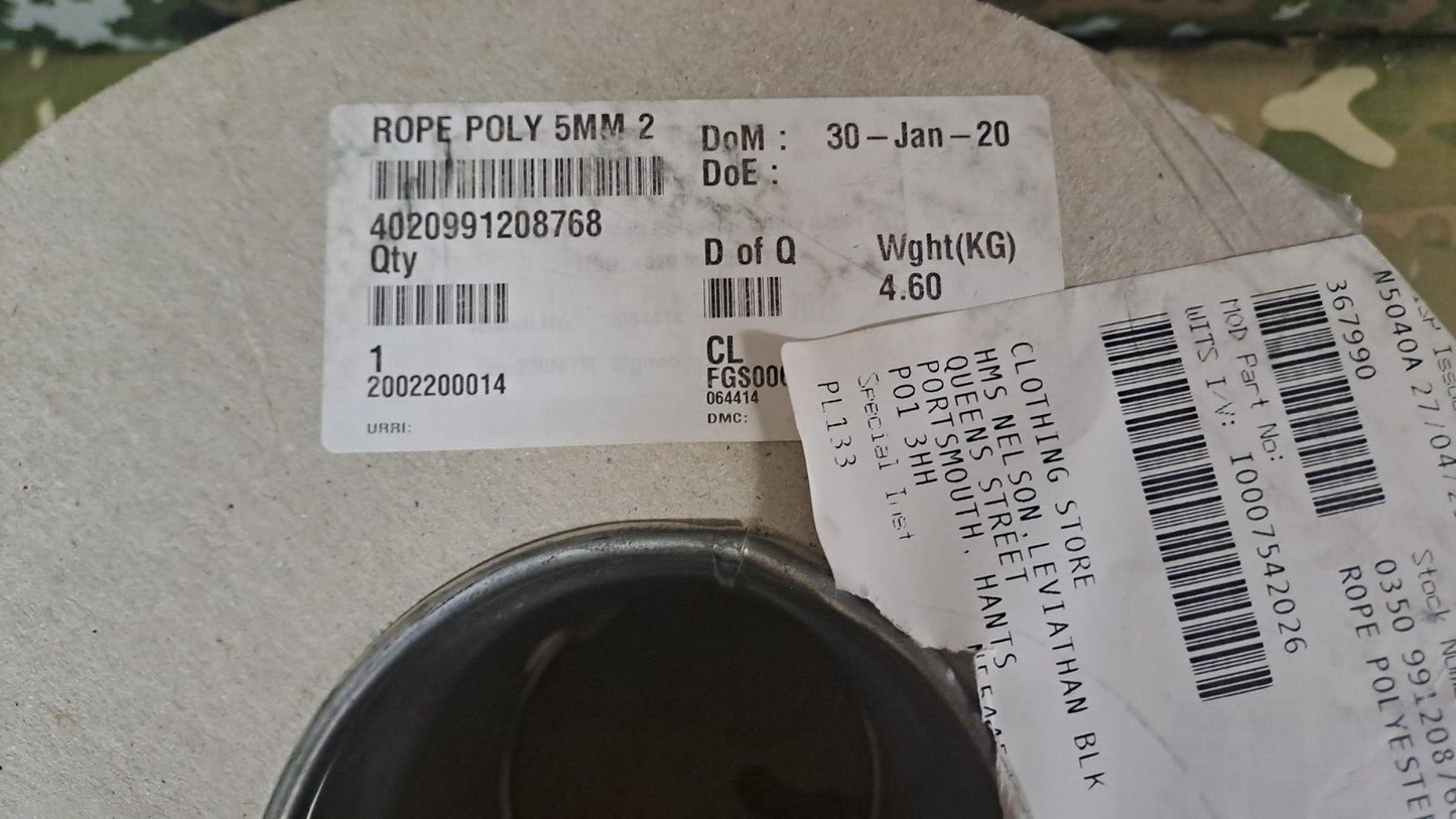 New Ex Military Surplus Rope Army Poly Cord Survival Camping 5MM - 200 Metre