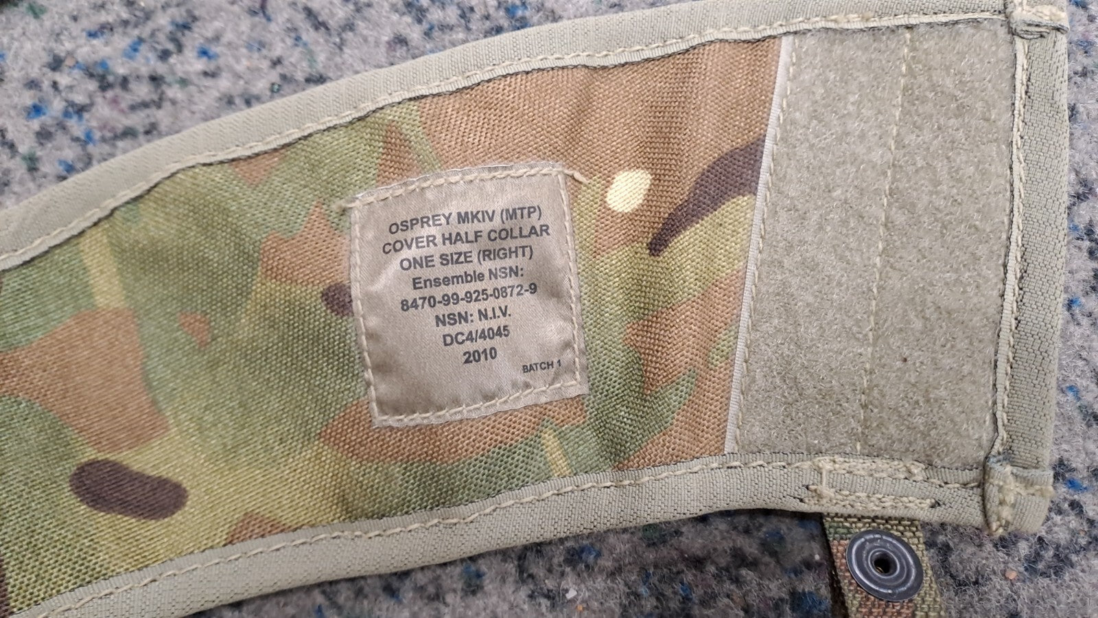 Genuine British Army Military SAS Half Collar MTP with Ballistic Filler Osprey