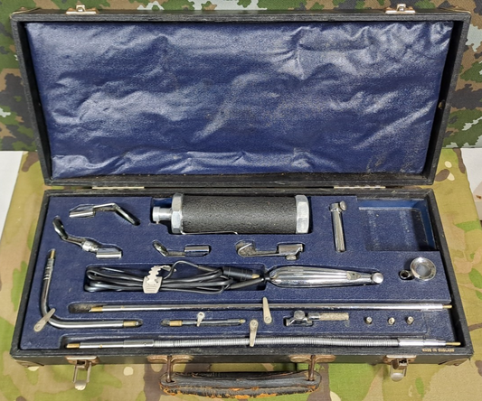 RARE VINTAGE GOWLLANDS COMPLETE MEDICAL INSPECTION INSTRUMENT SET & CASE