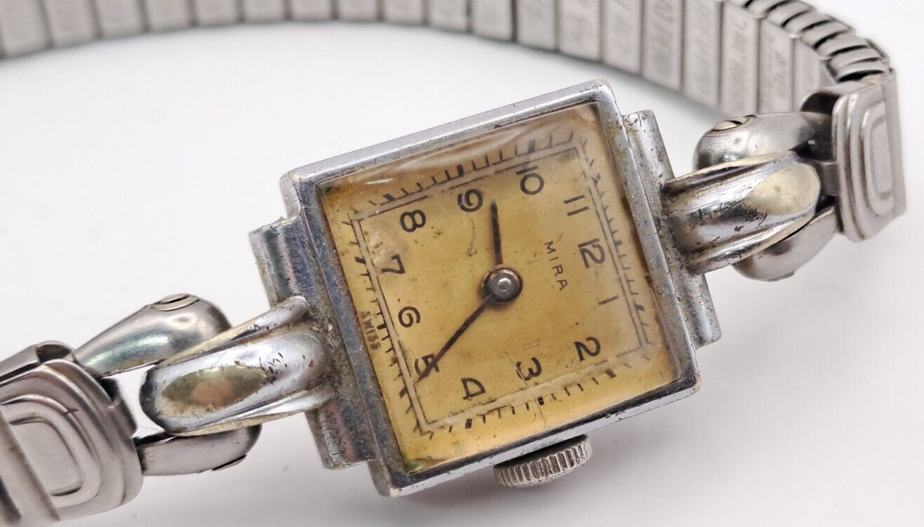 Antique Vintage Art Deco Mira Mechanical Ladies Wristwatch Timepiece Swiss