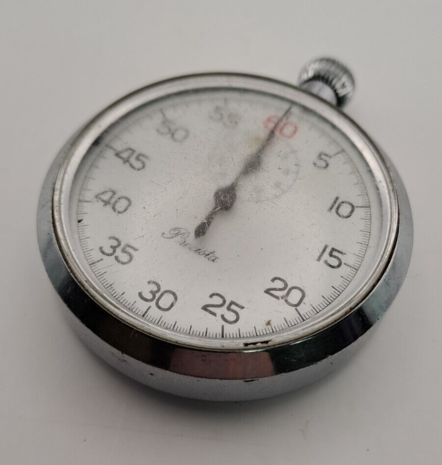 Vintage Precista 7 Jewels Chrome Case Stopwatch 1960s Spares / Repairs