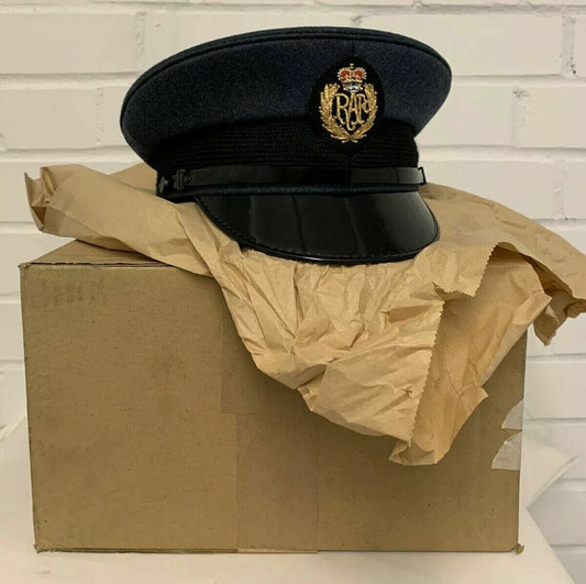 NEW BRITISH RAF ROYAL AIR FORCE MEN'S AIRMAN DRESS PEAKED CAP - 49 CM