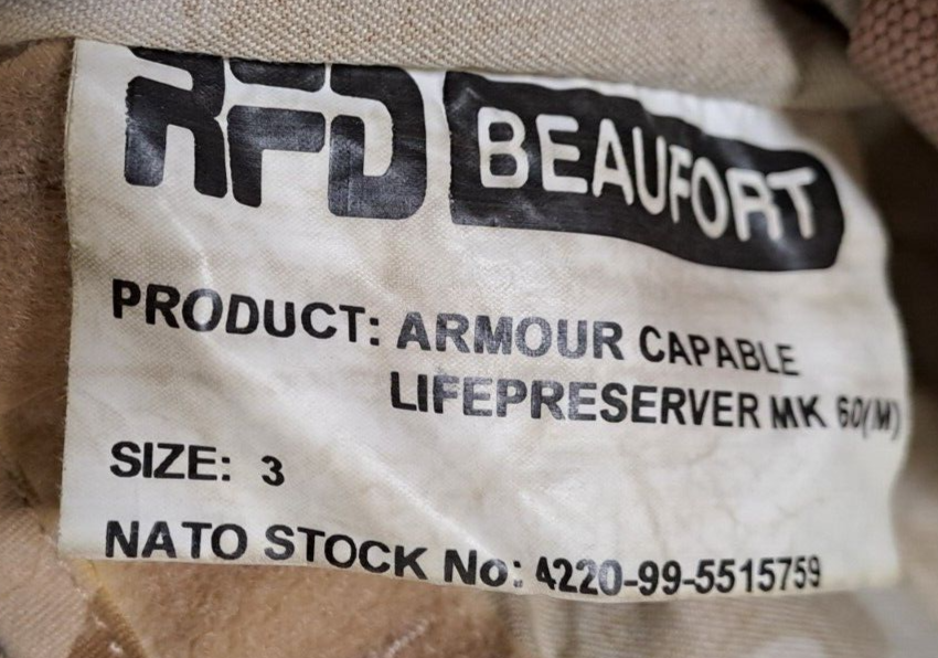 RARE Original RAF Desert DPM MK60 Life Preserver Armour Capable Vest Size 3