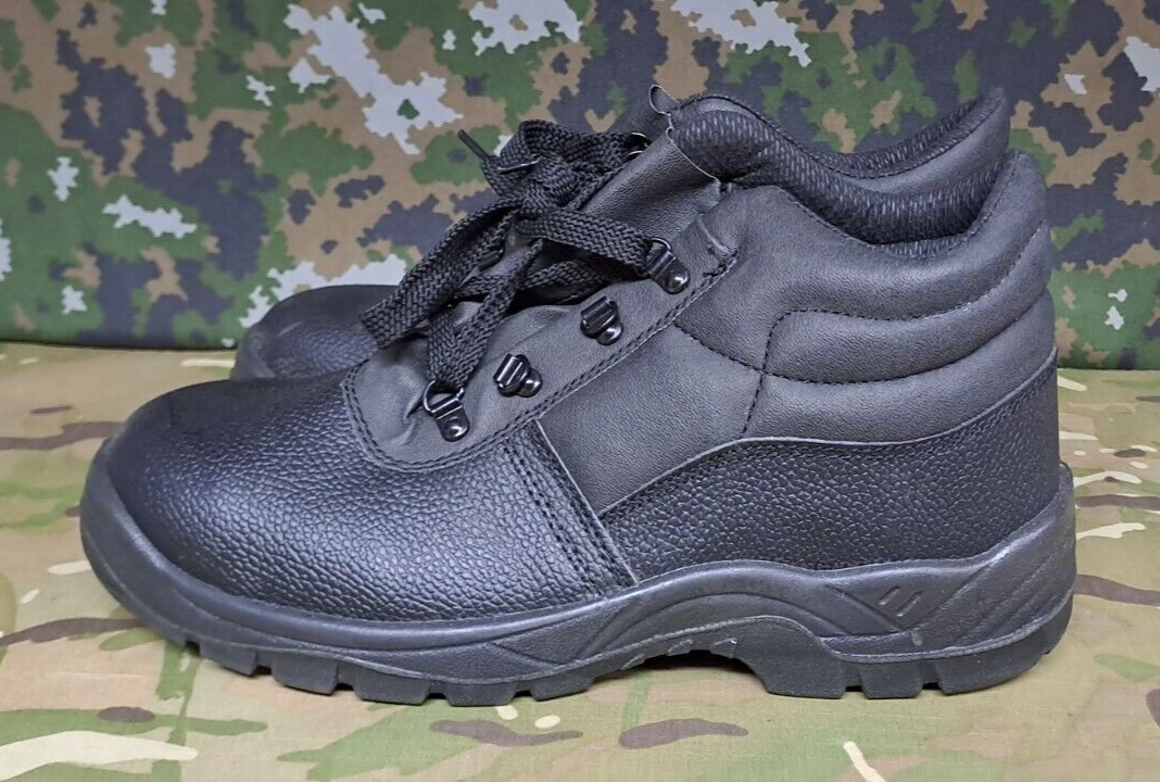 NEW GENUINE BRITISH ARMY MILITARY ISSUE SURPLUS BLACK SAFETY CHUKKA BOOTS - 10