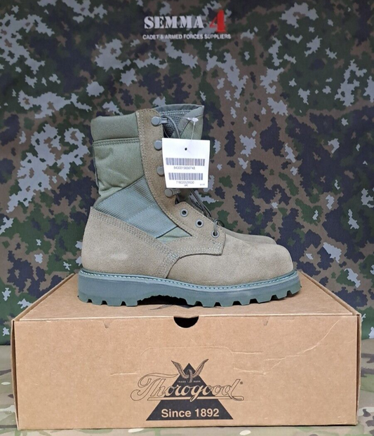 Thorogood Sage Green Tan Boots US Military issue Steel Toe Vibram Sole Boots 6.5