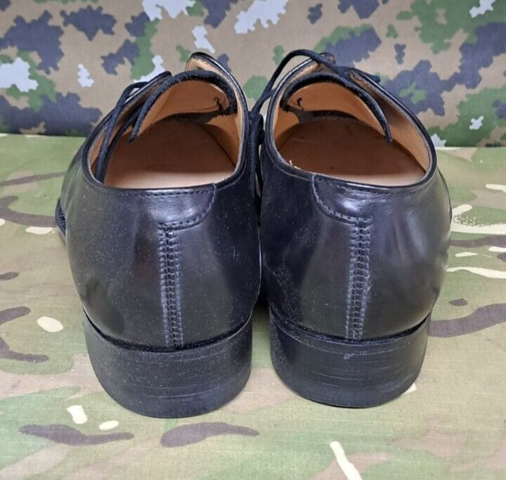 NEW Genuine British Army Issue Black Leather Men's Service Shoes w Toe Caps - 6