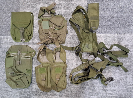 Genuine British Army Military Issue Surtplus Olive Green PLCE Webbing Set OG