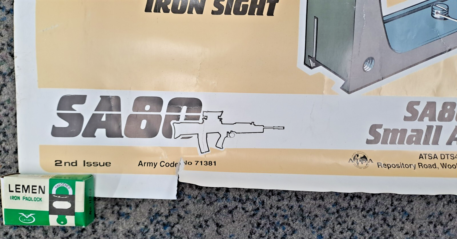 British Military SA 80 Susat Instructional Training Poster Army Code 71381