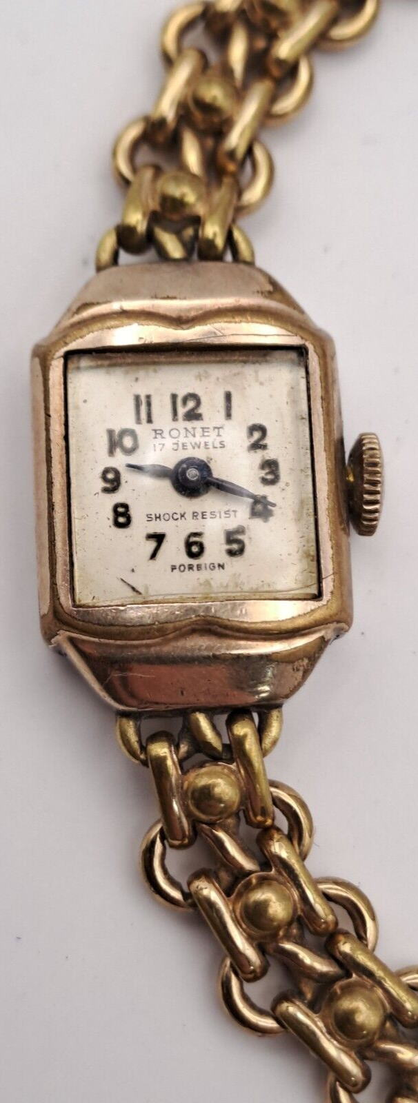 Antique Vintage Ronet 17 Jewel Mechanical Ladies Wristwatch Timepiece