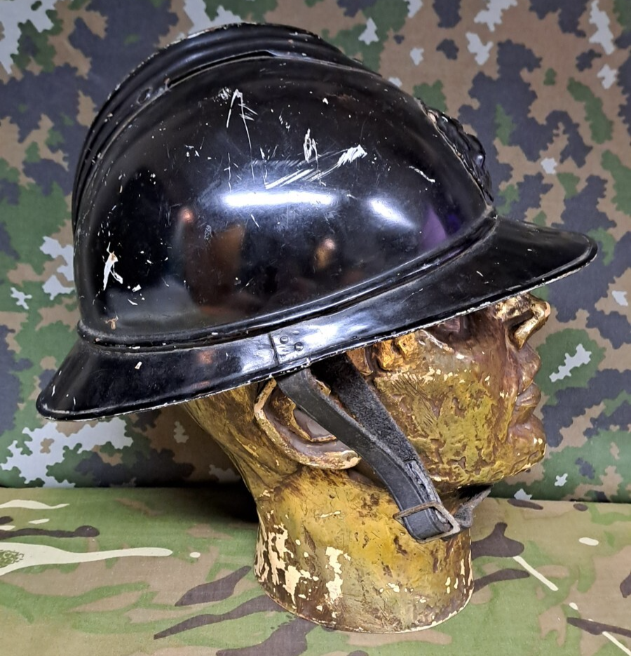 Original WW1 Belgian Military Gendarmerie M15 Model Adrian Helmet & Chin Strap