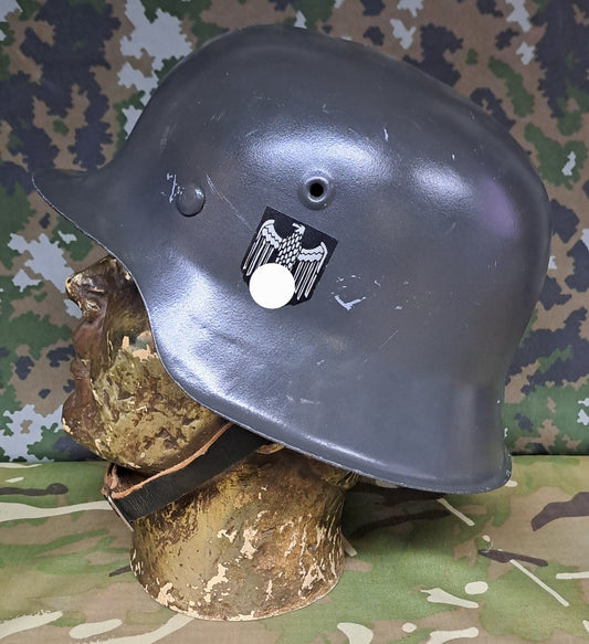 Rare Original German WW2 WWII M42 Combat Helmet Late War QVL Maker Stamp
